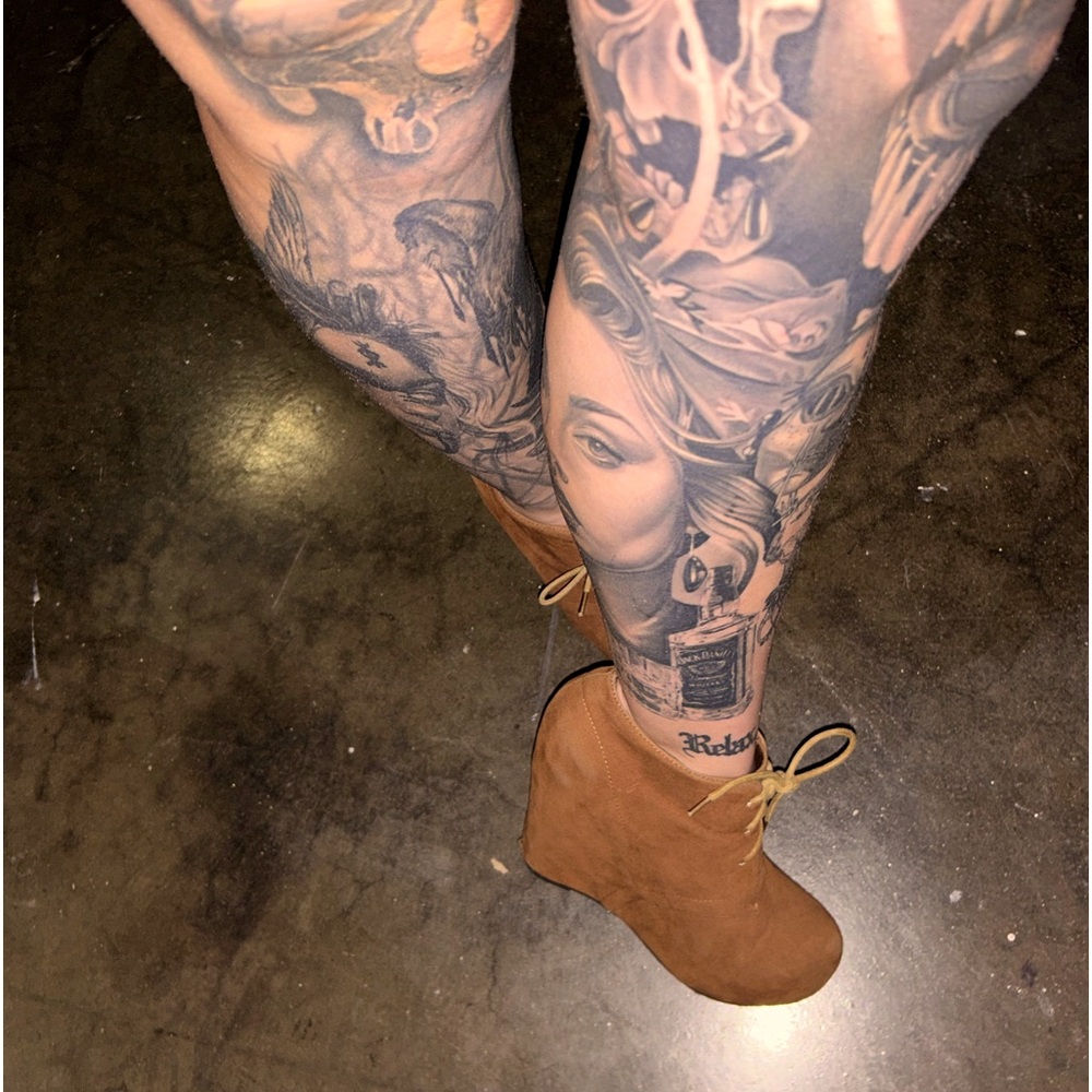 Caramel Suede Wedges (7.5)
